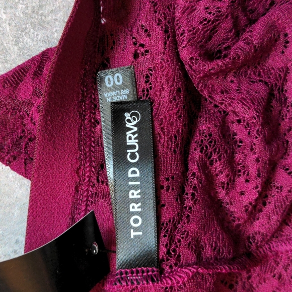 Torrid Navarra Fuchsia Pink Super Soft Lace Mid-Rise Cheeky Panty, size 00 - Picture 9 of 10